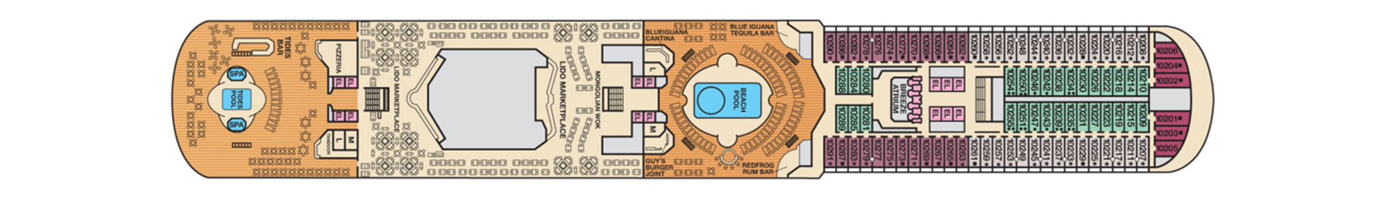 Deck 10 - Lido plan